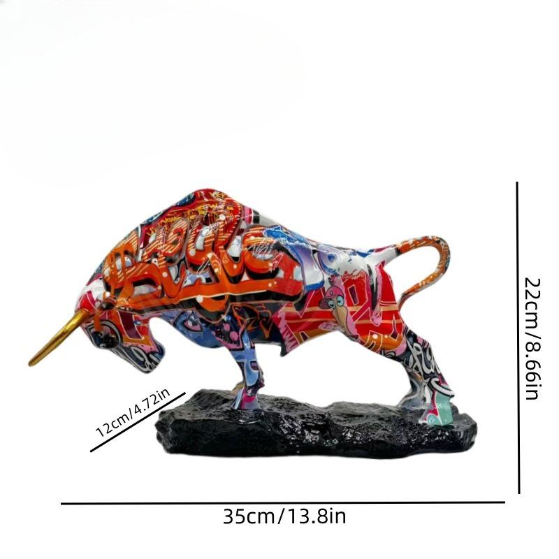 Wall Street Style - Elegant Bronze Bull Statue, Multi Functional Resin Art for Home and Office Decoration, Statue Decoration