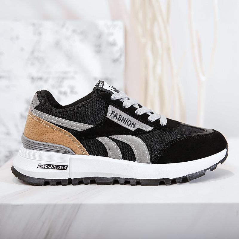 

Пара всесезонных кроссовок с двойной сеткой для бега, мужские и женские, одинаковые, модные, повседневные, универсальные, молодежные, студенческие, спортивные, кроссовки для папы 44 чёрный