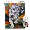 Pearl Painting Art Painting Kit for Adults and Beginners, Majestic White Tiger Sparkling Painting Craft Home Wall Decor Handmade Gift