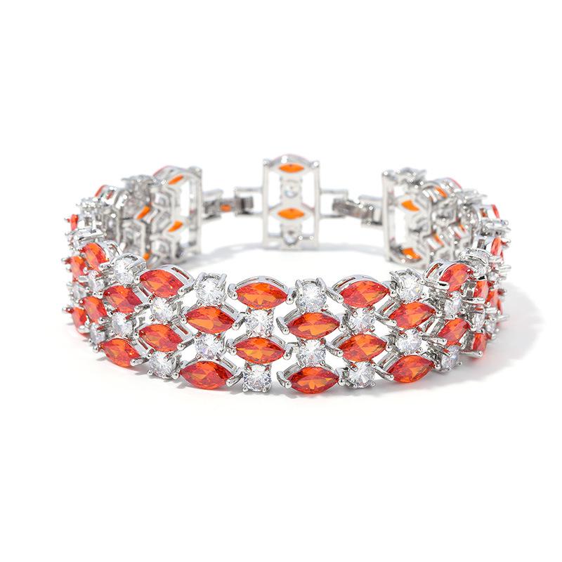 Pulseira Elegante de Zircônia Cristal com Pedras Preciosas Coloridas - Presente Perfeito para Senhoras