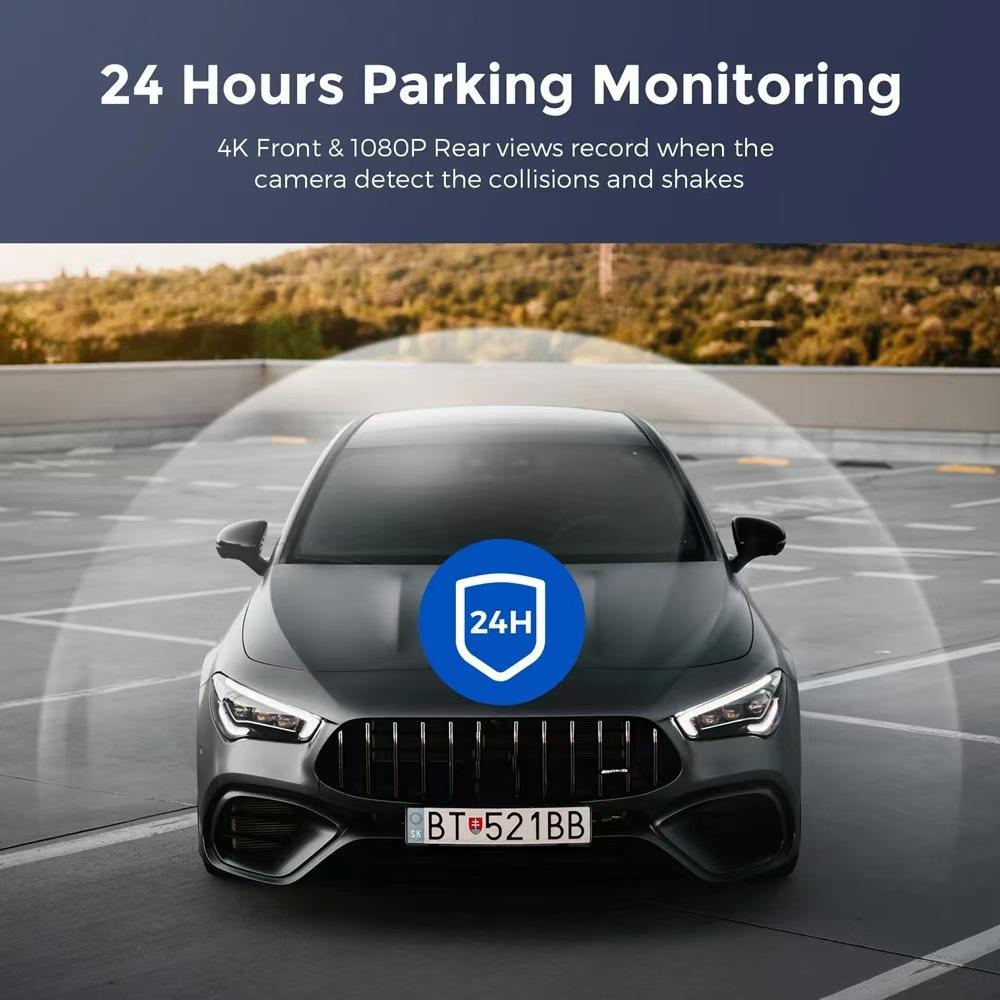 HD Dobbeltlinse Dashcam, 4K Ultra vidvinkel Natkamera, WiFi Dobbeltoptagelse For og Bag, og GPS-optager til Køretøjet