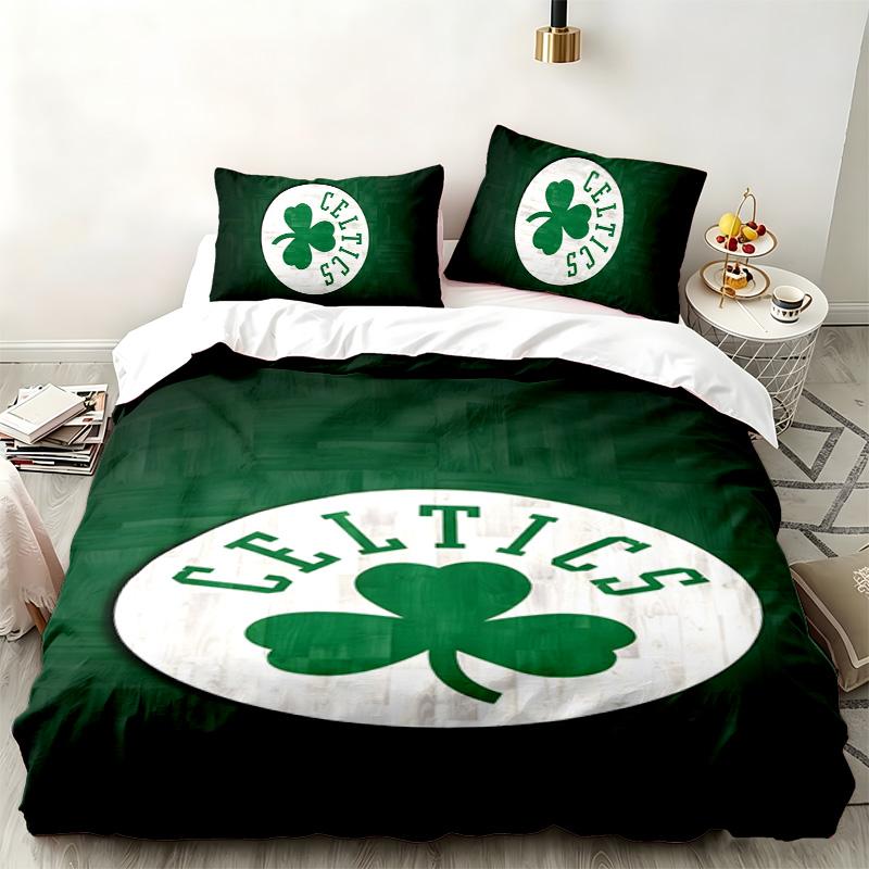 Set da 3 pezzi Boston Celtics Perfetto per la camera da letto Set di biancheria da letto confortevole include una copripiumino e due federe Ideale come regalo di compleanno o di Natale