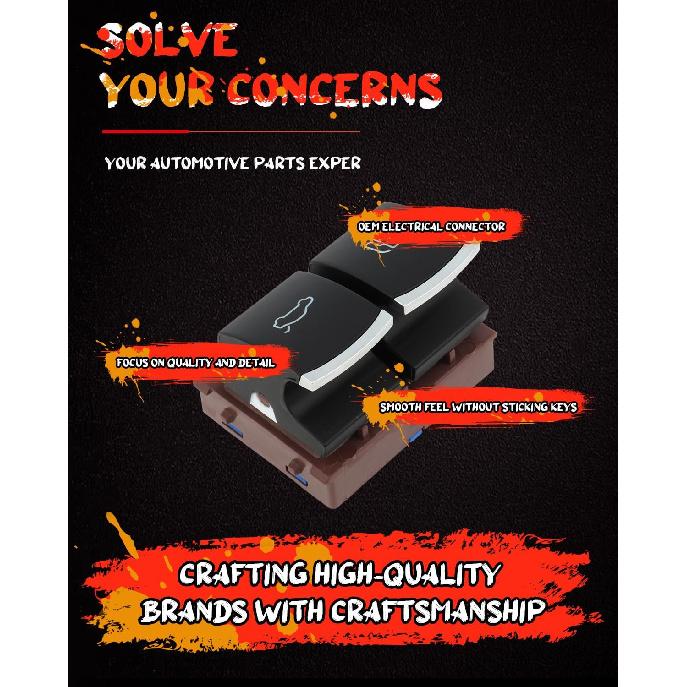 cciyu Release Button Switch, Fuel Tank Door Trunk Release Button Switch 35D959903, 3C0959903B fits for Volkswagen for Jetta MK5 MK6 for Golf MK5 MK6