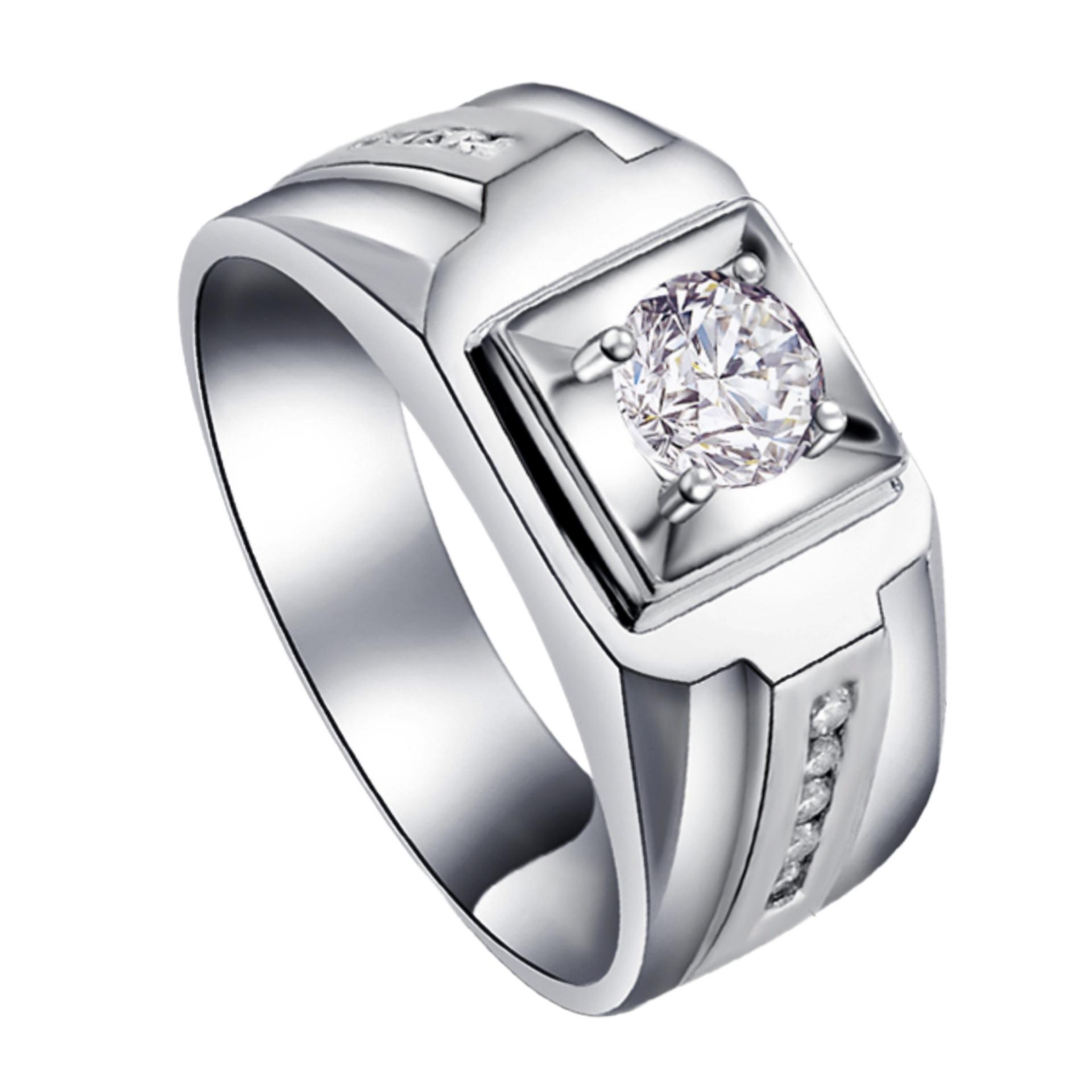 

925 Sterling Sliver Man Rings Shining Zircon for Man Women Wedding Engagement Jewelry Fashion Luxury resizable