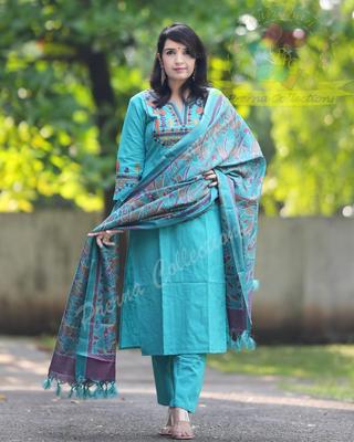 Women Designer Kurta Pant Dupatta Set Salwar Kameez Indian Bollywood Top Tunic Kurti