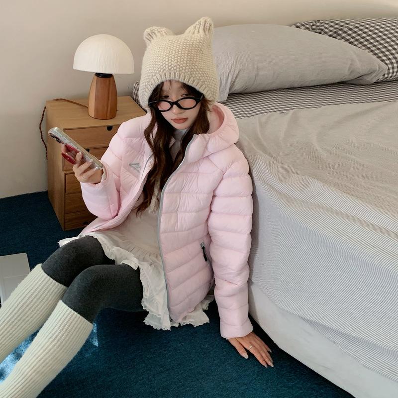 Women's new solid color hooded cold windproof lightweight thickened fluffy warm loose high-quality fabric casual sports cotton clothing