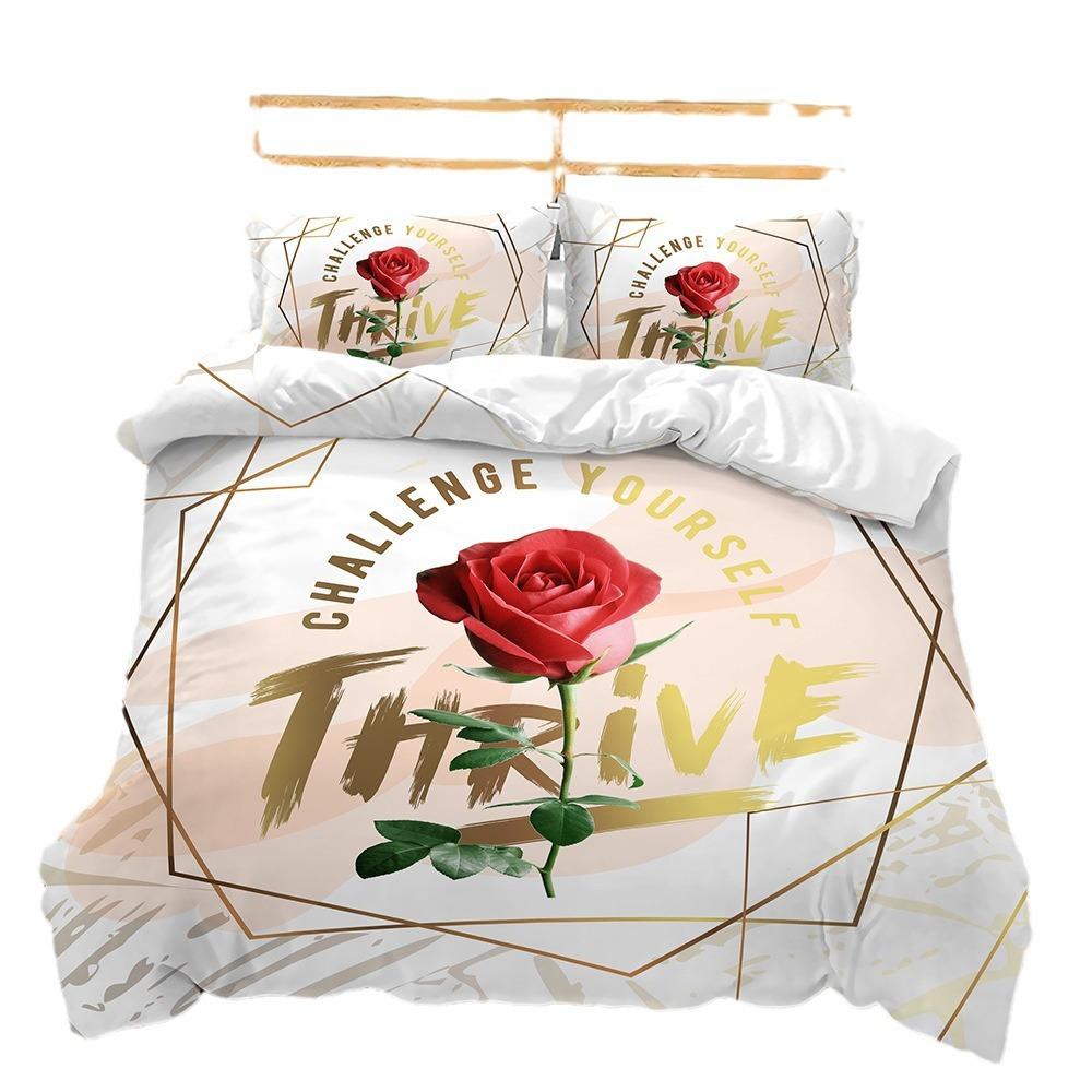 Heimtextil Bett Dreiteilig Blume Blume Digitaldruck Bettbezug