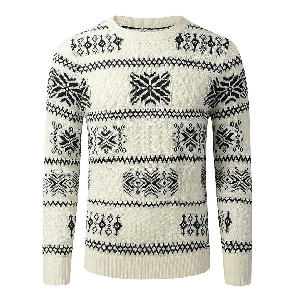 Pulover pulover cu mâneci lungi din tricot cald la modă cu diamante pentru bărbați