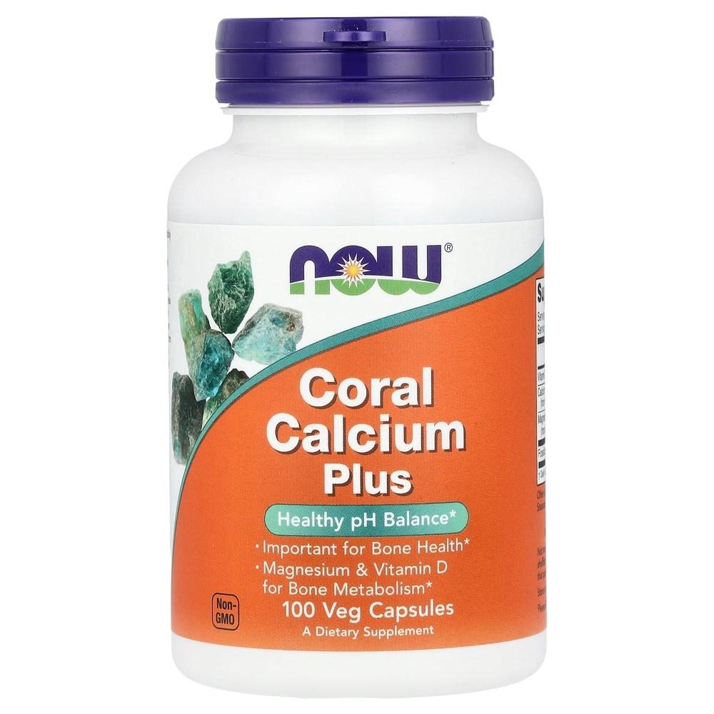 Now Foods Coral Calcium Plus Veggie Capsules Gluten-Free Tablets/Capsules Universal 100 Tablets 1 pcs
