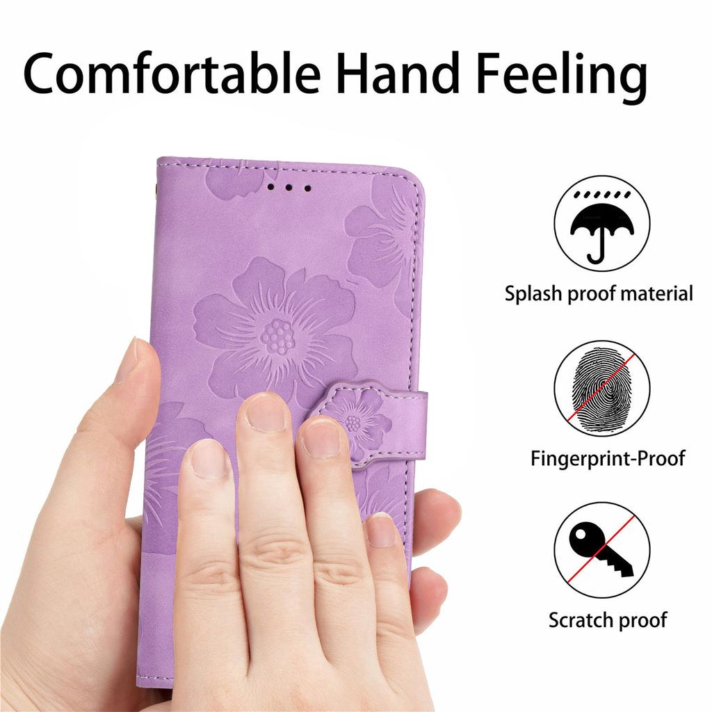For Xiaomi 15T Pro Case Flower Design Leather Wallet Phone Cover with Wrist Strap