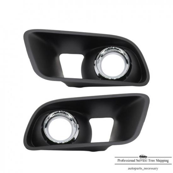 PAIR Fog Light Lamp Chrome Bezel Cover Grilles For 2012-2014 Dodge Charger SRT-8