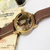 Nautical Brass Sundial Clock Leather Strap Stamped Wrist Compass for Navigation, Wrist Watch Leather Band Collectible Gift