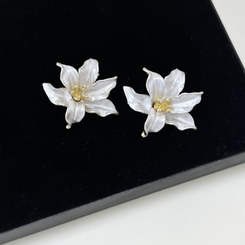 Drip Oil Flower Earrings Pleated Ear Accessories Fashion Flower Stud Earrings  Wedding