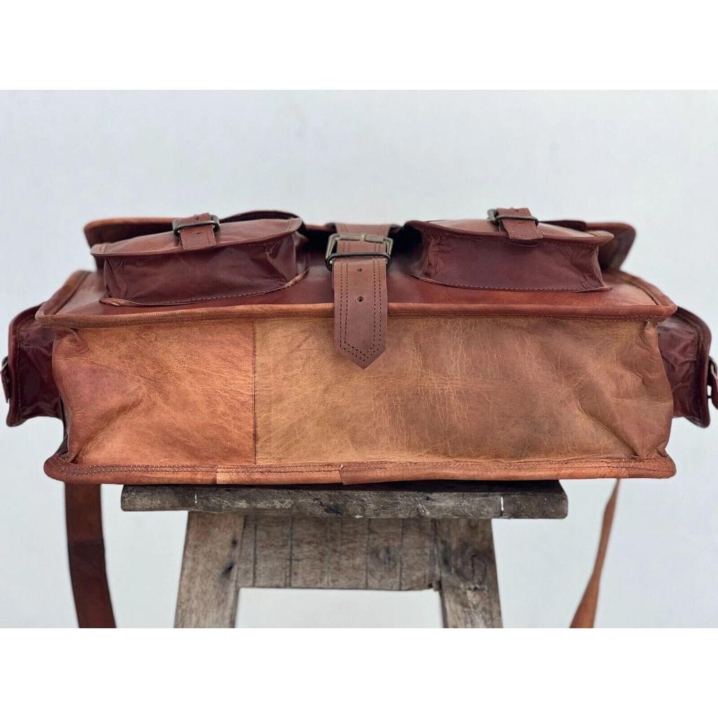 Briefcase Leather Vintage Men Messenger Shoulder Bag Laptop Satchel