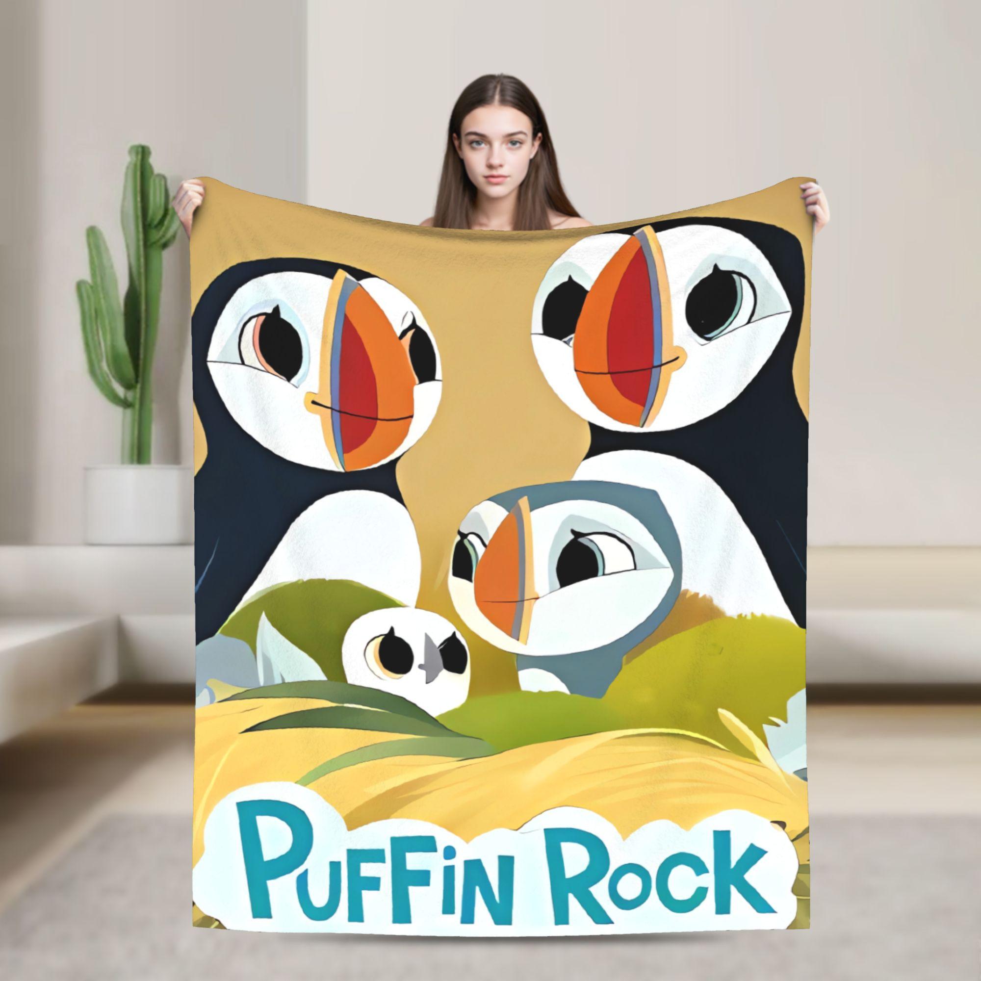 

Puffin Rock Blanket Quality Warm Soft Bedding Throws Winter Kids Outdoor Pattern Bedspread 30x40in