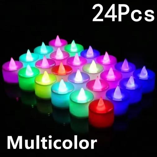 Heart Shaped LED Candles Flameless with Artificial Rose Petal Romantic Love Tea Lights for Night Light Anniversary Wedding Table