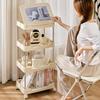 3/4 Tier Mobile Storage Rack Trolley Bookshelf Household Cart Kitchen Corner Narrow Slit Storage Cabinet Bathroom Living Room