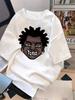 Cartoon Dreadlock Face Graphic T Shirt Unisex Hip Hop Streetwear Short Sleeve Te