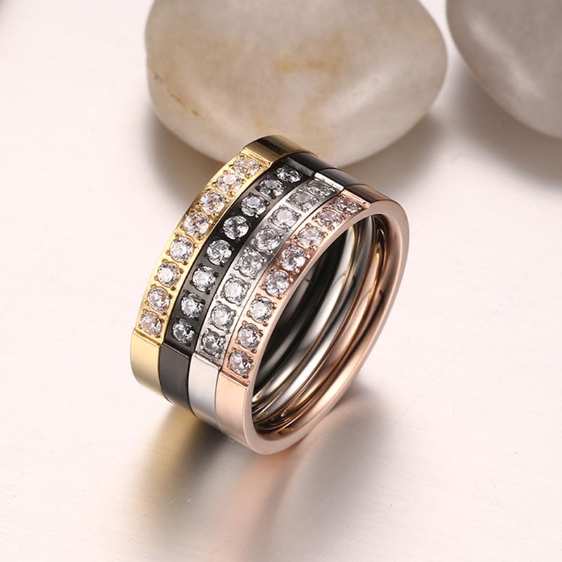 Cute 3mm Romantic Wedding Engagement Rings Women AAA+ CZ Stone Crystal Ring