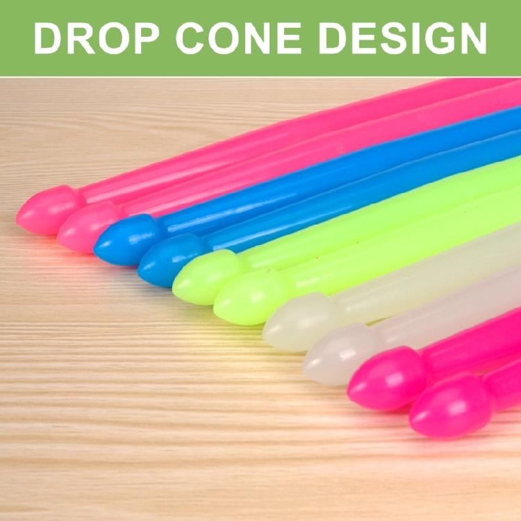 Stage Performances Fluorescent Drumsticks 5A Nylon Drumsticks with NonSlip Handles Luminous Light Up Drum Sticks