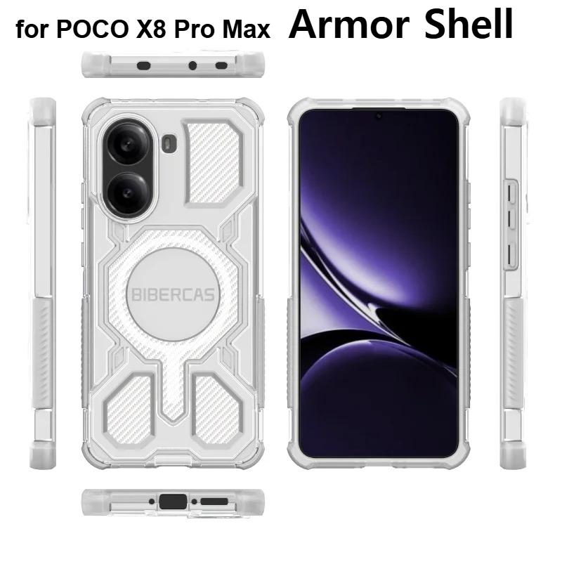 Children Clothing Yulin-001 Rugged Armor Magnetic Case For Xiaomi Poco X8 Pro Max X7 F8 Ultra F7 M8 M7 Pro Magnetic Charging Enhanced Anti-Drop Cover