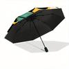 1pc Green Wizard Cat Fully Automatic Folding Portable Umbrella, 8 Iron Frames, Three-Fold Design, Suitable for All Seasons, Suitable for Outdoor