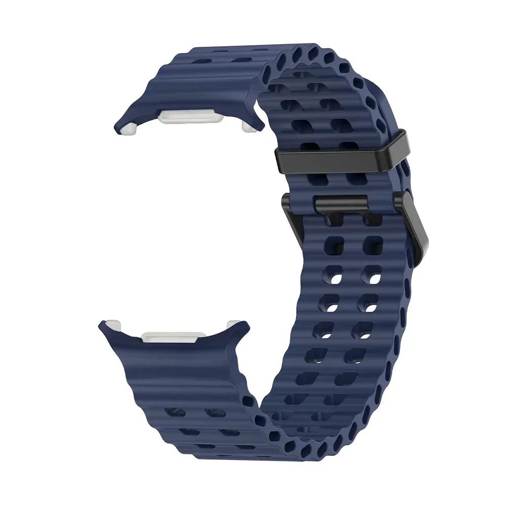 NEW Marine Silicone Strap For Samsung Watch 7 Ultra 47mm Bracelet No Gaps Sport Two-tone Band for Galaxy Ultra Watchband Straps