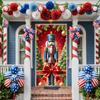 Nutcracker Soldier Door Cover Lining For Christmas Doors Xmas Outdoor Decoration For Front Door Home Christmas Party Supplies