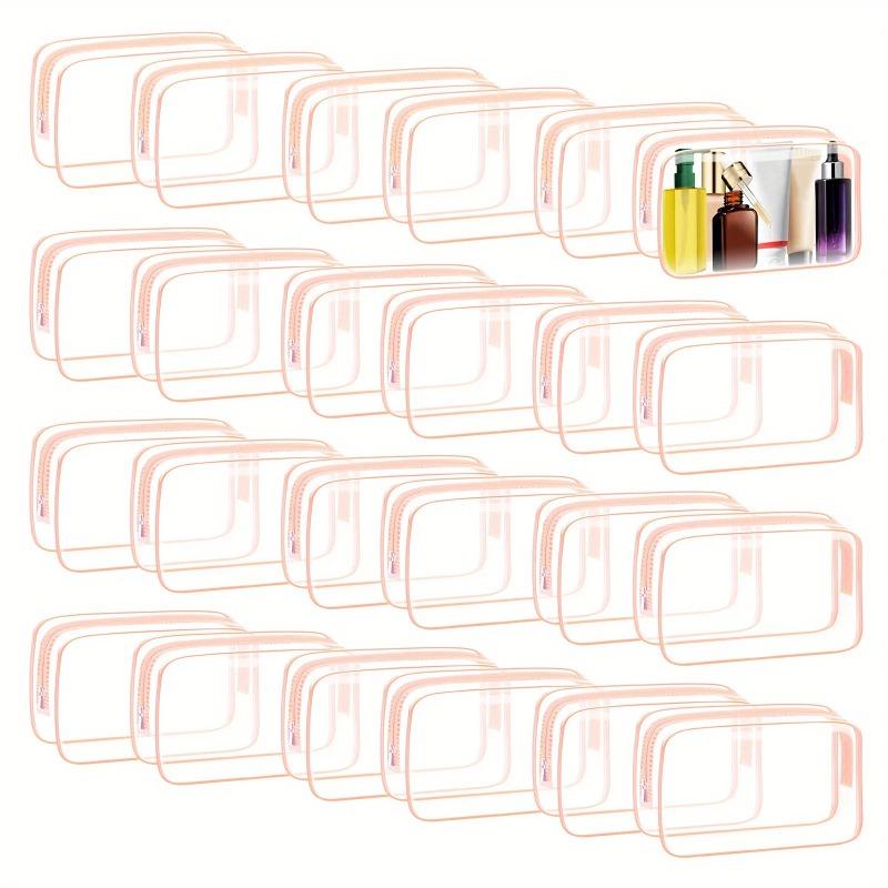 10PCS Clear Travel Makeup Bags, Transparent Toiletry Storage Pouches for Men Women, PU Material Home Organization Kit
