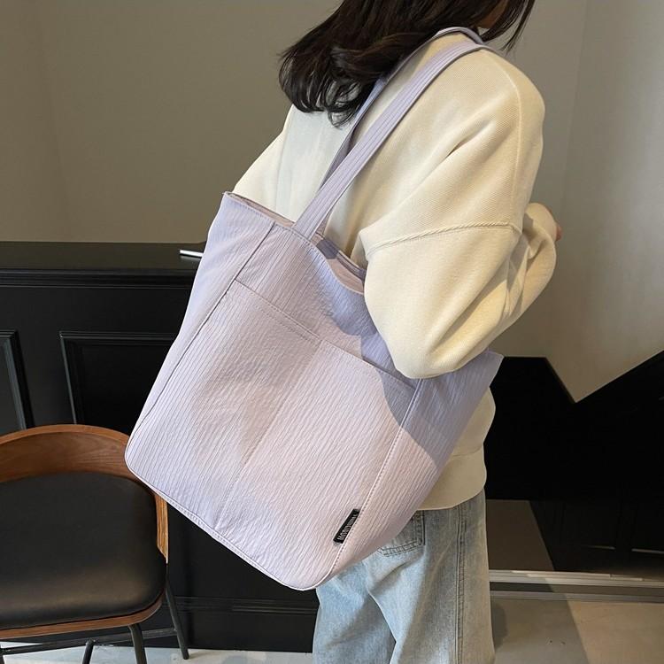 Canvas bag Lazy wind bag Women's large-capacity new versatile shoulder college student tote bag