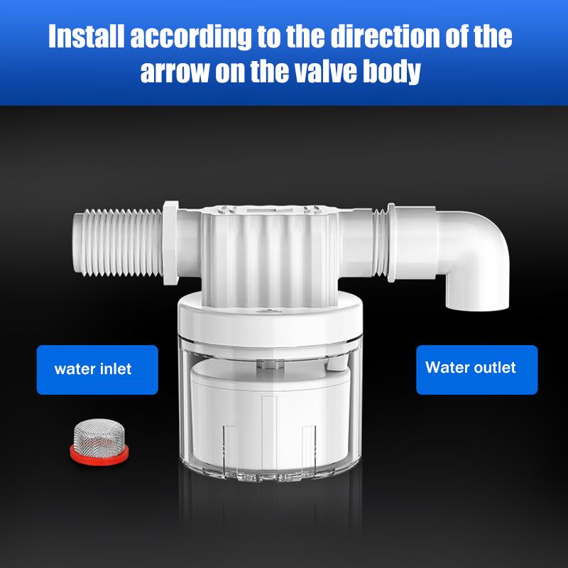 Torre valvola di controllo automatico del livello dell'acqua da 1/2" 3/4" con sfera galleggiante installata all'interno del serbatoio, ingresso e uscita senza spina.