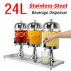 24L Stainless Steel Beverage Dispenser with Stand with Spigot Drink Beverage Dispenser with Ice Core for Home Parties Restaurant