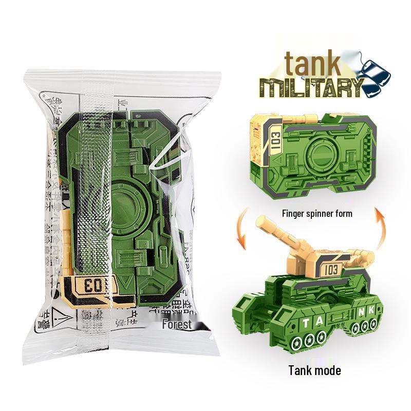 Children’s DIY Mecha Tank Transforming Finger Spinner Robot - Educational Decompression Toy