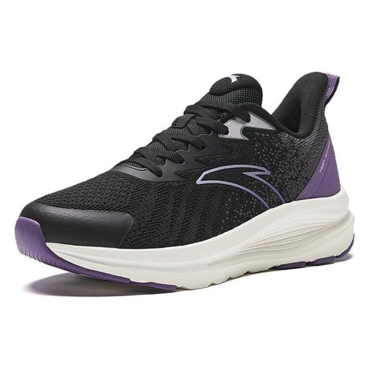 Anta Cloud Path Abrasion Resistant Low top Running Shoes Women's Black Purple 122345538-5