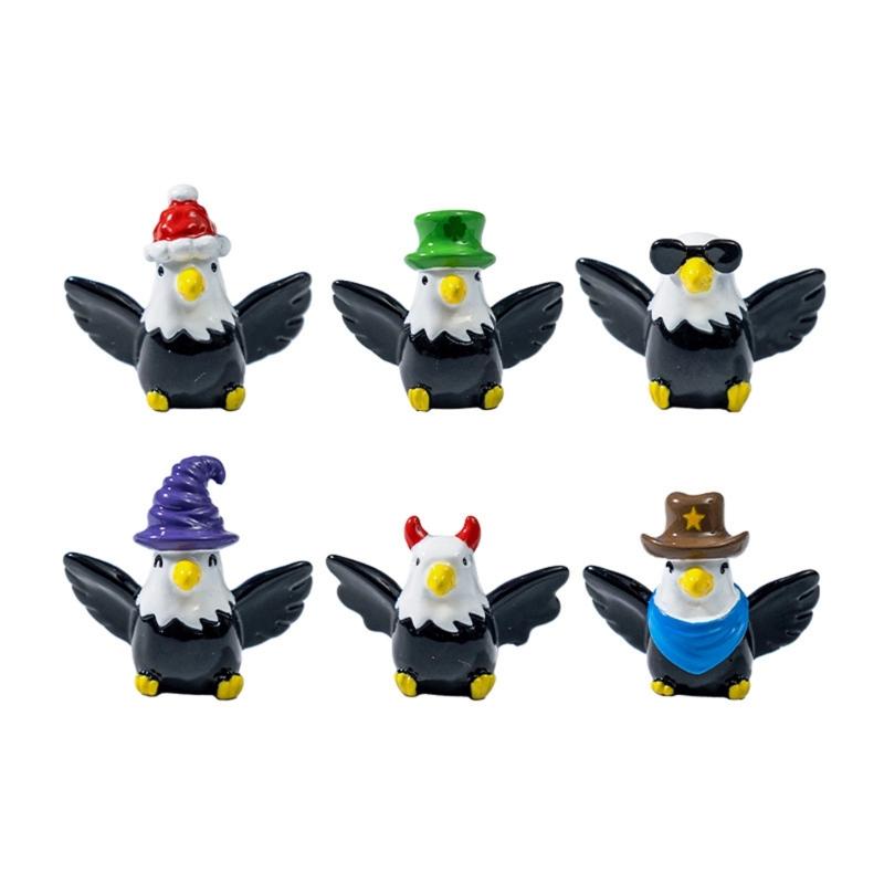 

Mini Hawks Bulk Tiny Bald Hawks Set for Potted Miniature Decors Garden Dollhouses Decoration Craft Charm Party Toy 1