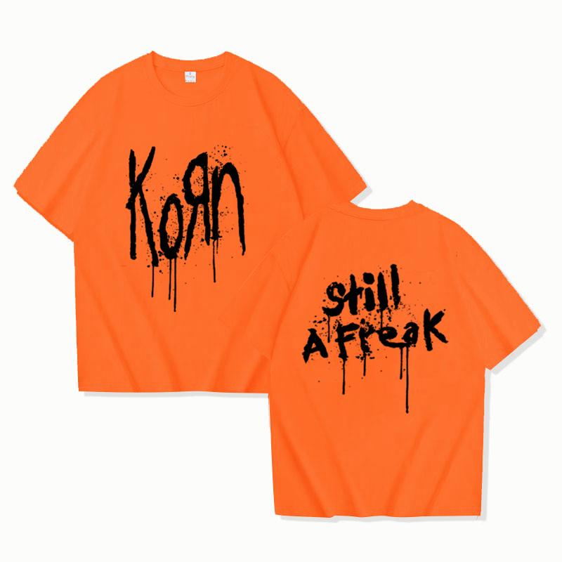 Korn Music Concert Rock Band World Tour Pure Cotton T-shirt Personalized Street Versatile 2025 Summer Fashion T-shirt