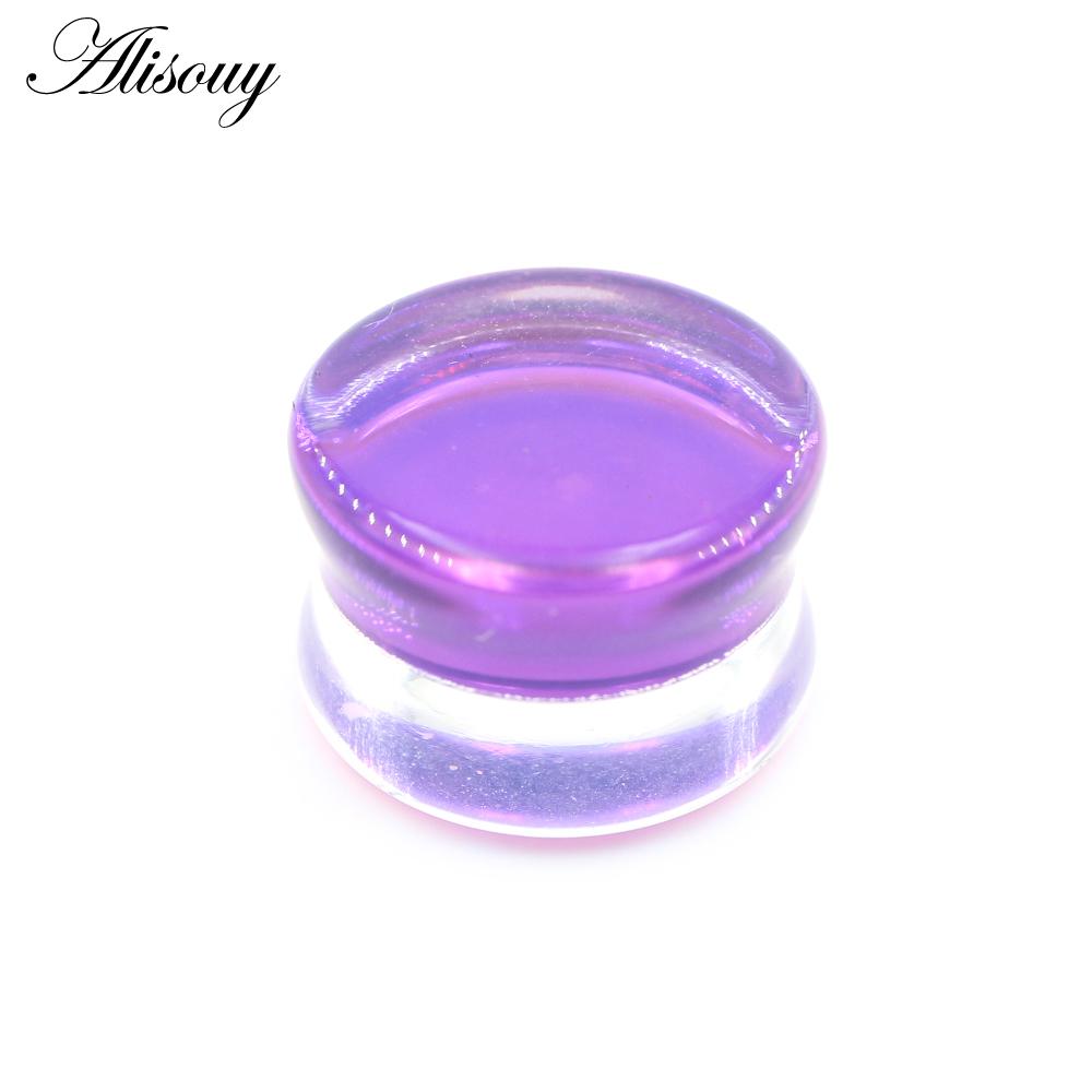 Alisouy 1PC 6mm-30mm Runde Glas Frauen Männer Ohr Stecker Tunnel Messgeräte Keil Expander Extender Ohrringe piercing Körper Schmuck