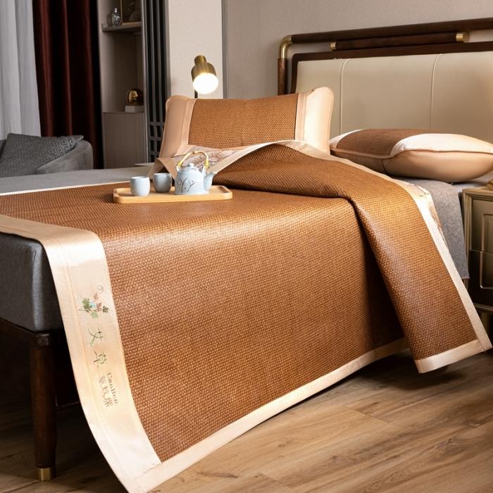 Naturalne Włókno Roślinne Chłodna Letnia Mata na Łóżko 90/120/150/180/200cm Maty z Rattanu Lodowego Antypoślizgowe Oddychające Chłodzące Prześcieradło Narzuty