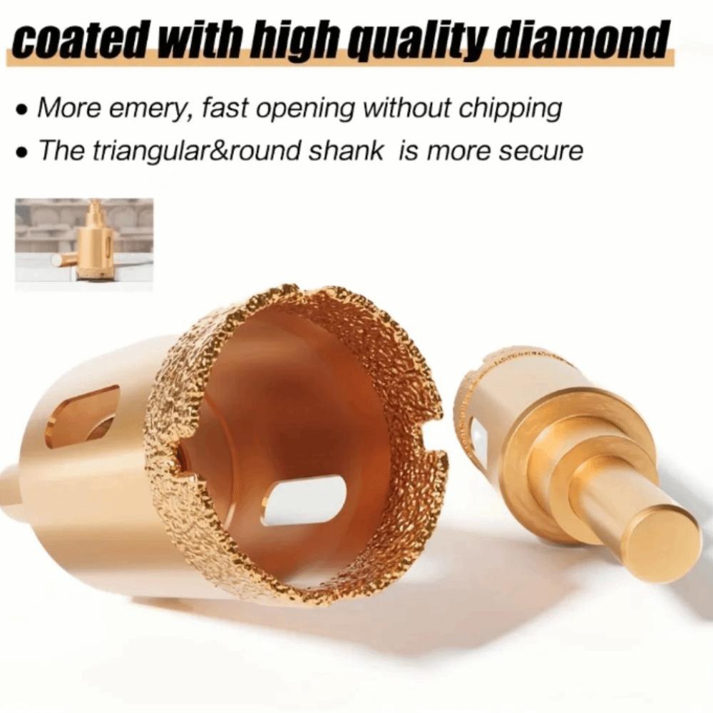 Vacuum Brazed Adamas Drill Bits 6-35mm Size 12pcs Set Core Drill Bit Gold Color Brazing Drill Bit Stone Tile Work