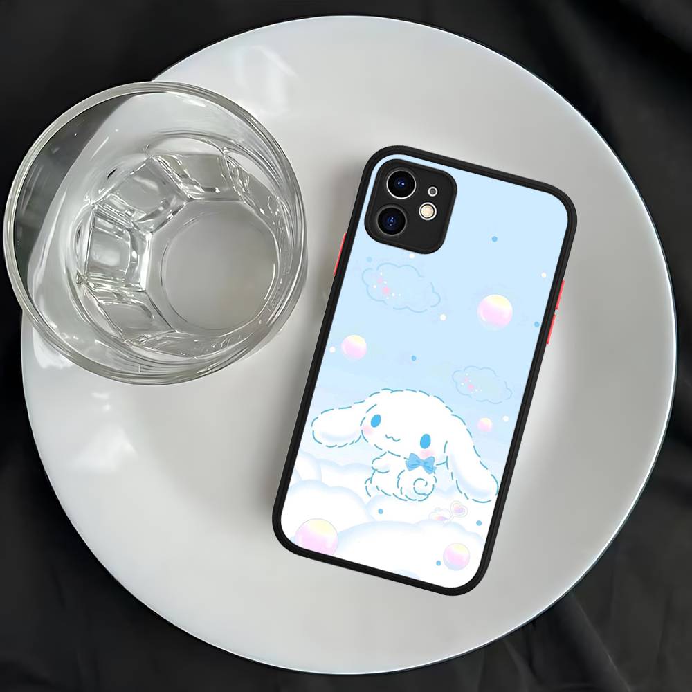 Caroon Cute C-Cinnamorolls Matte Transparent Phone Cover For iPhone Case 16 15 14 13 12 11 Pro Max X XS Max Plus