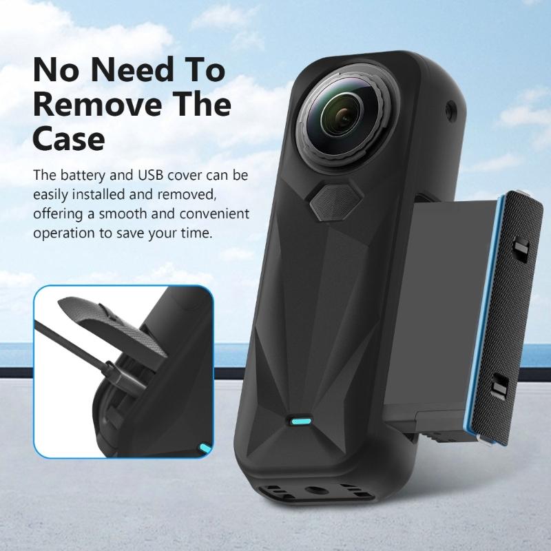 Flexible Lens Caps Shockproof Camera Body Case for X5 Action Cameras Enhanceds Durability Outdoor Protections