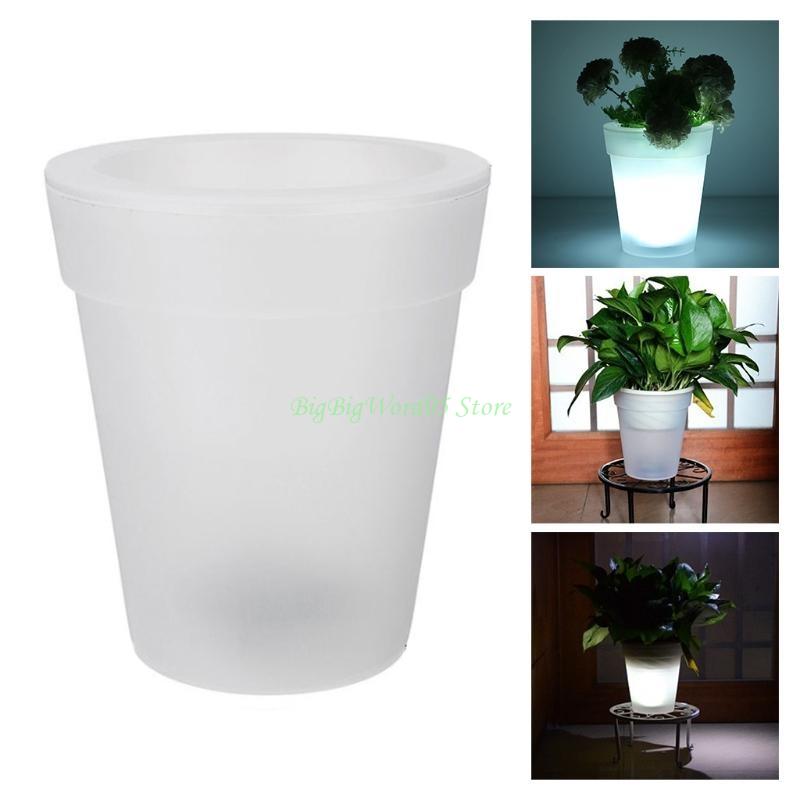 24TE Solární LED Květináč Venkovní Zahrada Krajinná Lampa Osvětlení Květináč LED Osvětlený Květináč Váza Dekorace Dvorku