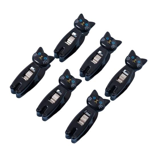 6Pcs Sealing Clip Fresh-keeping All-purpose PS High Durability Cartoon Cat Food Clip for Daily Use