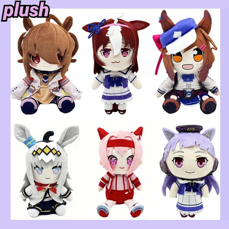 IN-STOCK New Kawaii 25cm Uma-Musume Q-Version 6pcs PP Cotton Anime Girl Plush Doll Model Doll Toy Birthday Gifts
