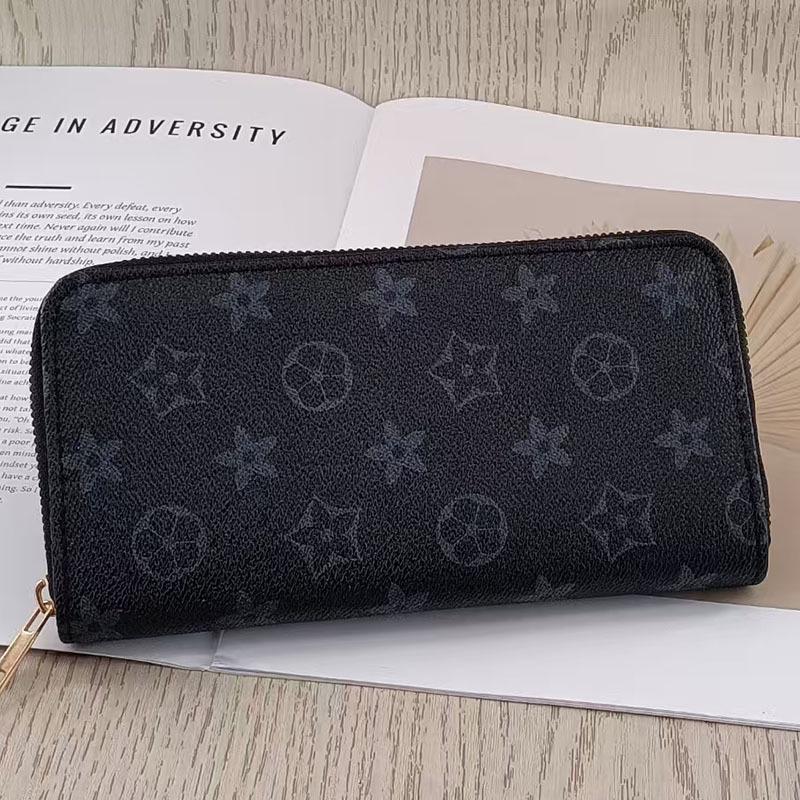 European & American Fashion Large Capacity Zipper Clutch Wallet - Multi-Card Slot, Simple, High-End Design