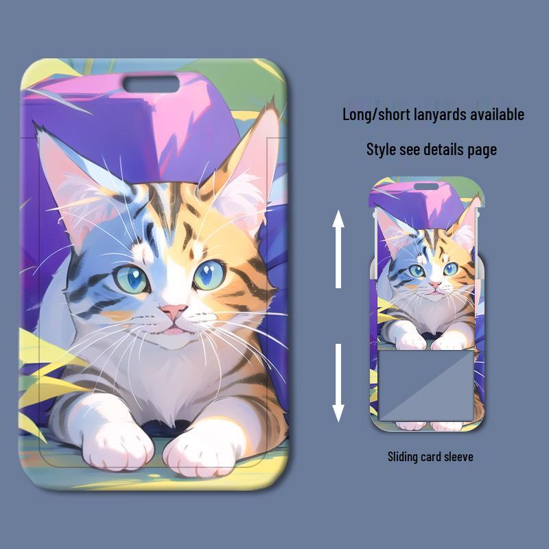 Tokyo Cat Story Card Holder: Student & Work ID, Meal & Bus Card Organizer