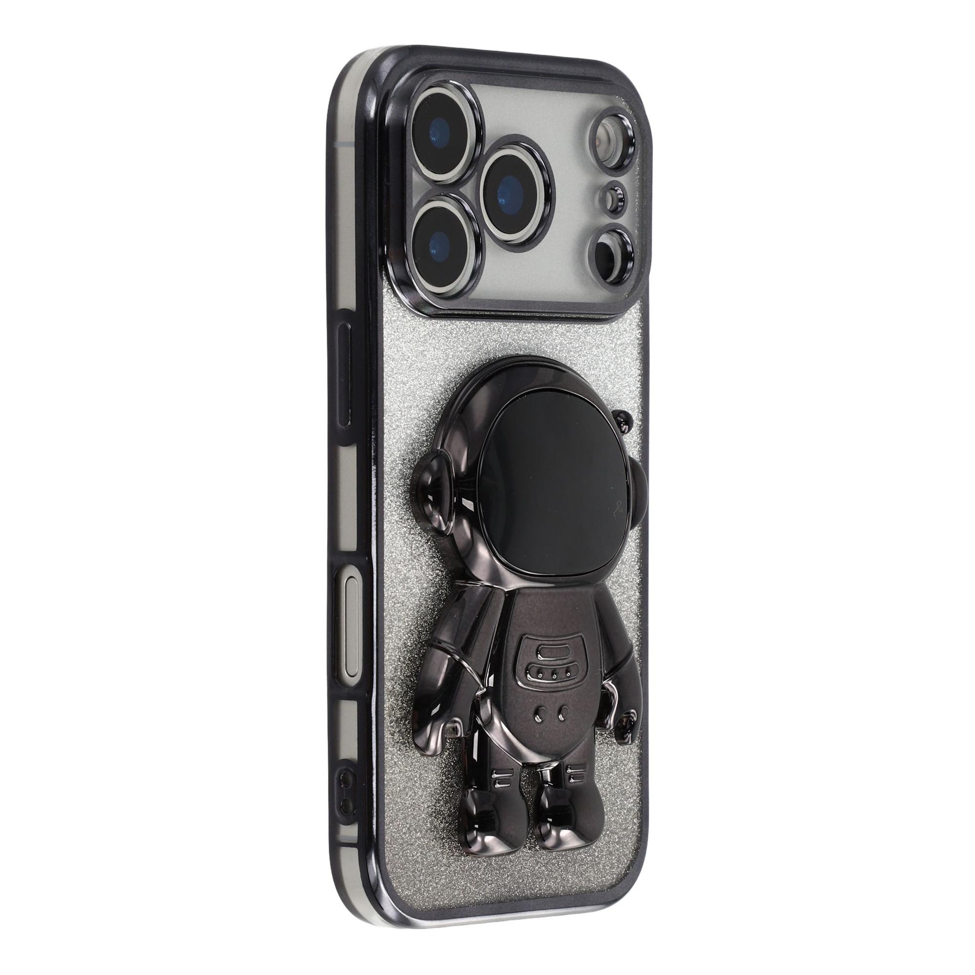 

For iPhone 17 Pro Case with Astronaut Kickstand PC + TPU Phone Cover Shiny Glitter