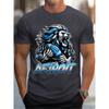 ZX Tee Detroit Football Lion Print T Shirt Tees for Men Casual Short Sleeve T-shirt for Summer Solid Color Cotton Comfort