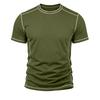 Men’s Short Sleeve Crew Neck T Shirt with Stitching Casual Lightweight Summer Top for Everyday Wear