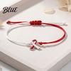 Breast Cancer Awareness Jewelry 2 Pcs Bracelets Adjustable Braided String Pink Ribbon Accessory Bracelets with Charm Inspirational Gifts for